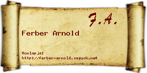 Ferber Arnold névjegykártya